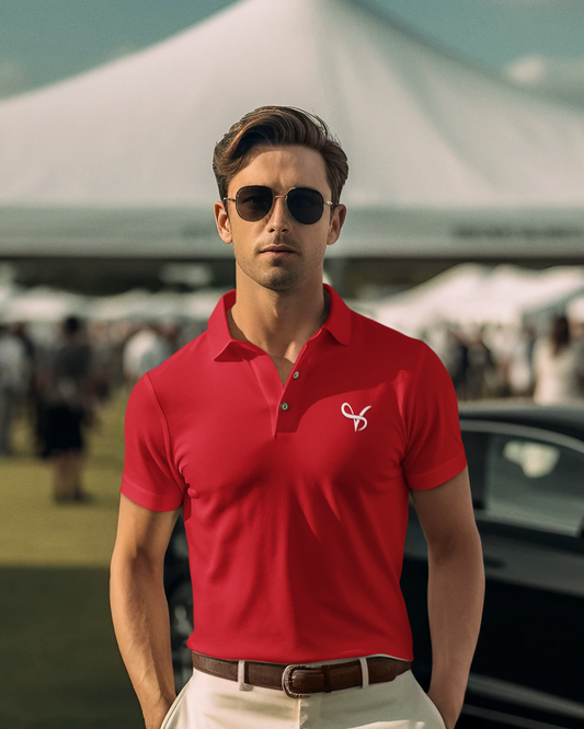 Vibeify Prestige Polo Luxe Edition | Red | Soft 100% combed cotton regular fit