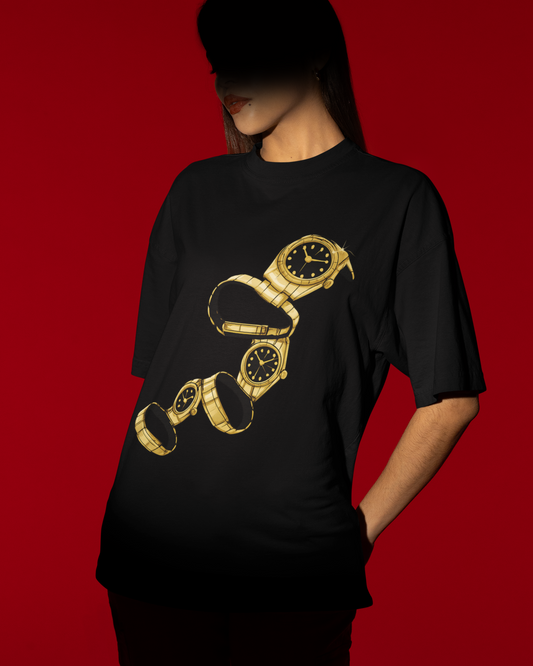 Coolie Thalaivar Gold Watches Graphic T-Shirt | Rajinikanth Movie Fan Tee | Vibeify® Official