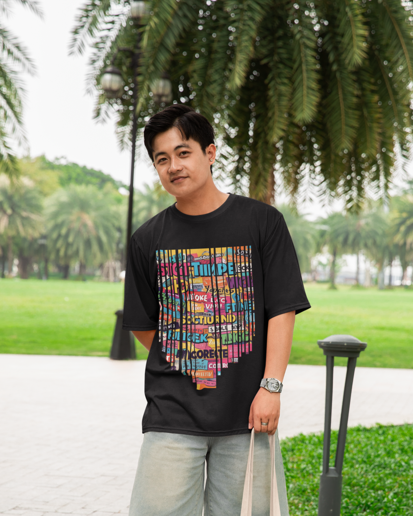 Gibberish Texts | Vibeify Premium Oversized T-Shirt | Colourful Messages