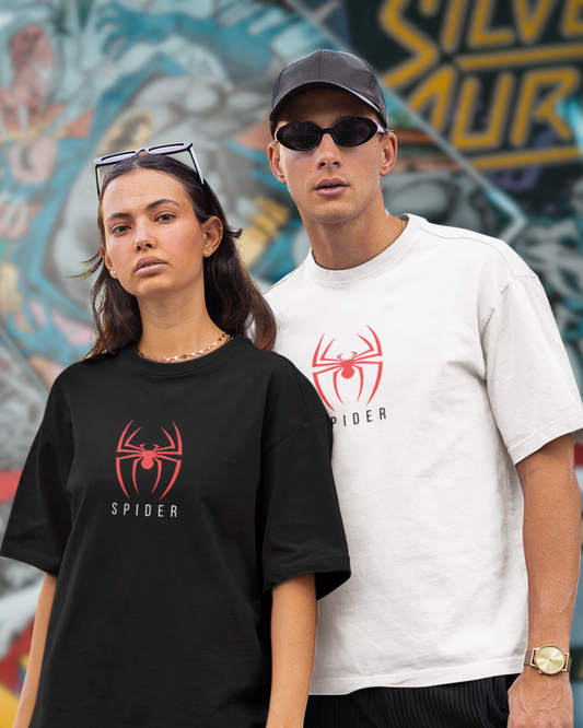 Spider | Vibeify Unisex Oversized T-Shirt - Soft 100% Cotton Relaxed Fit Tee