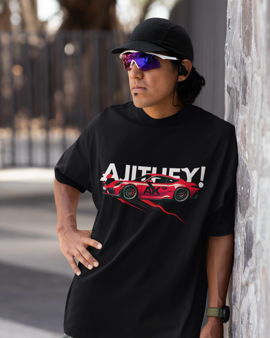 Ajith Kumar AK Racing Oversized T-Shirt – Thala Ajith Car Design Tee
