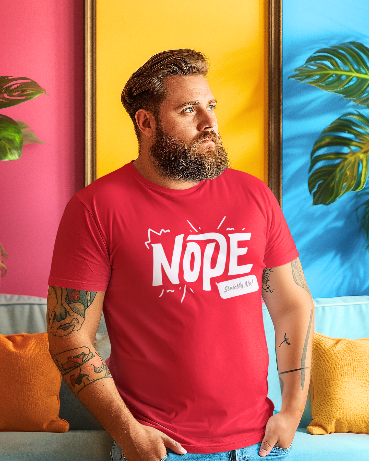 NOPE Graphic | Vibeify Regular Fit Men's T-Shirt - Comfortable 100% Cotton Essential Tee