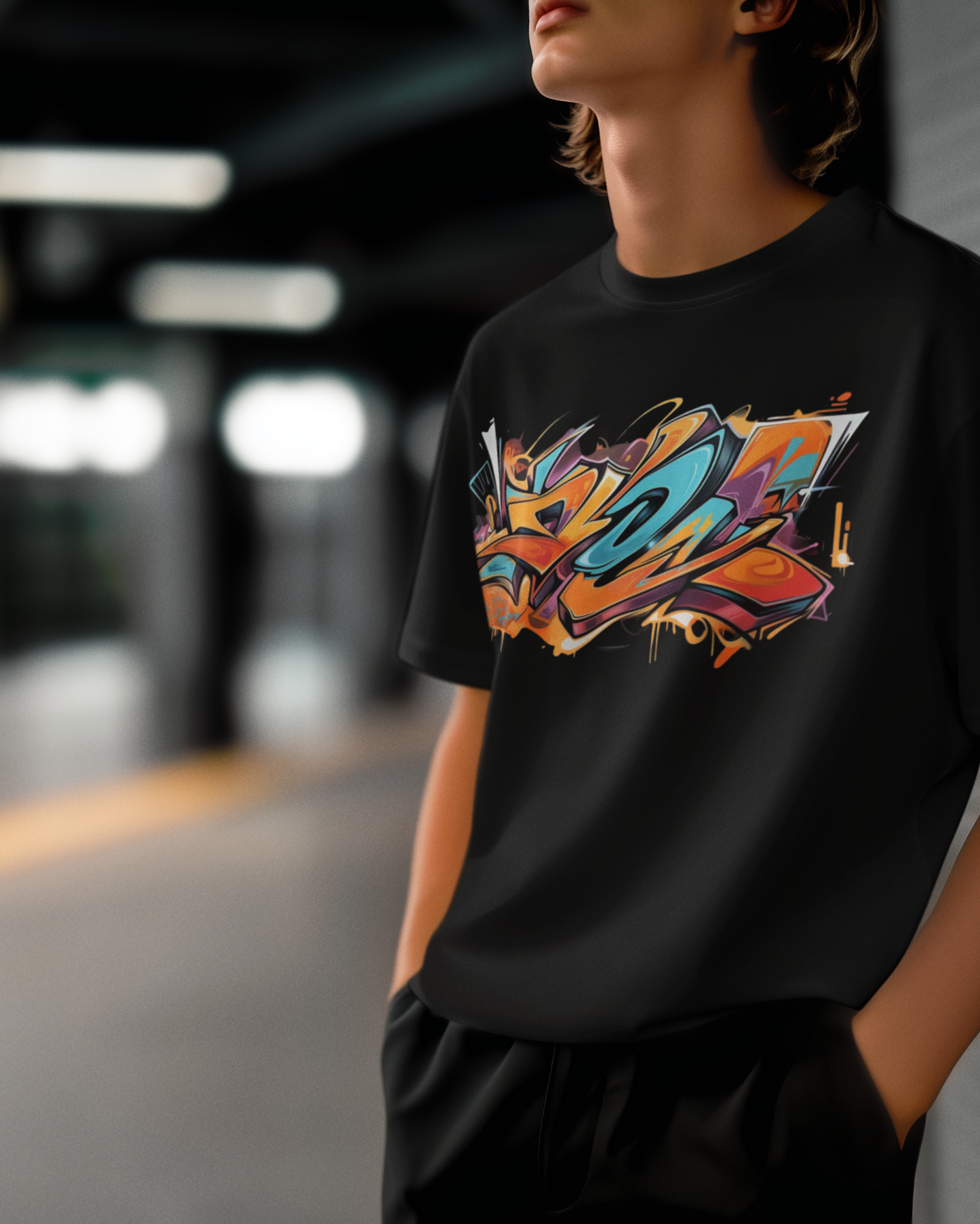 Premium Graffiti Oversized T-Shirt – Urban Vibe Edition