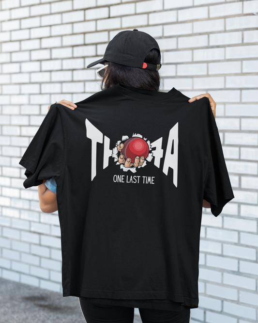 Thala Dhoni "One Last Time" Oversized Premium Unisex T-Shirt – Black
