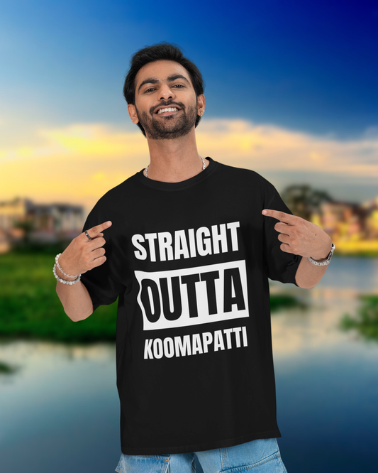 Vibeify® Straight Outta Koomapatti T-Shirt | Oversized Unisex Cotton Tee