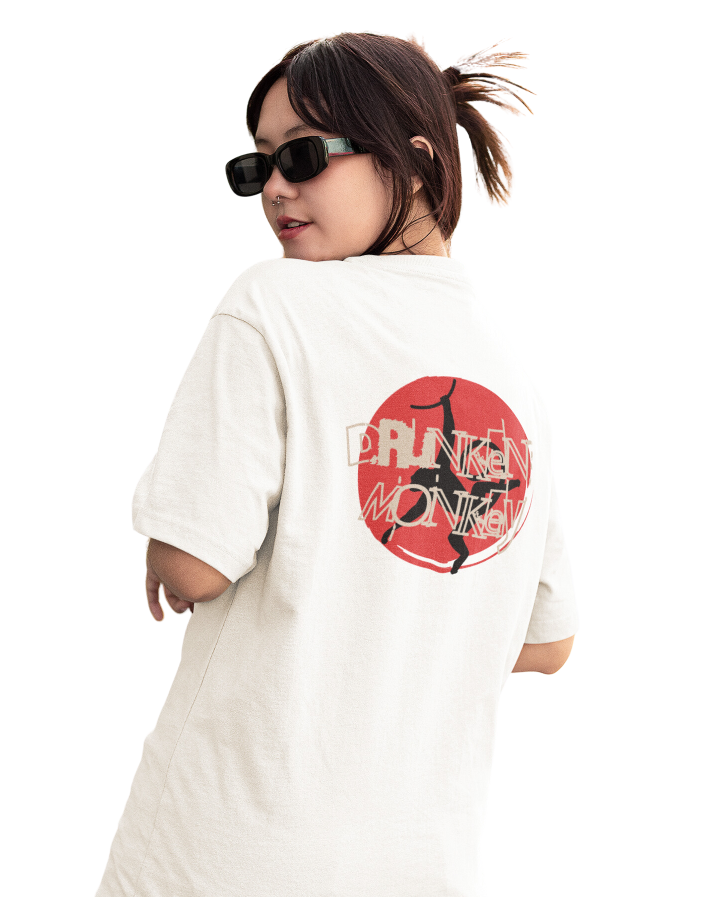 Drunken Monkey | Vibeify Unisex Oversized T-Shirt - Soft 100% Cotton Relaxed Fit Tee