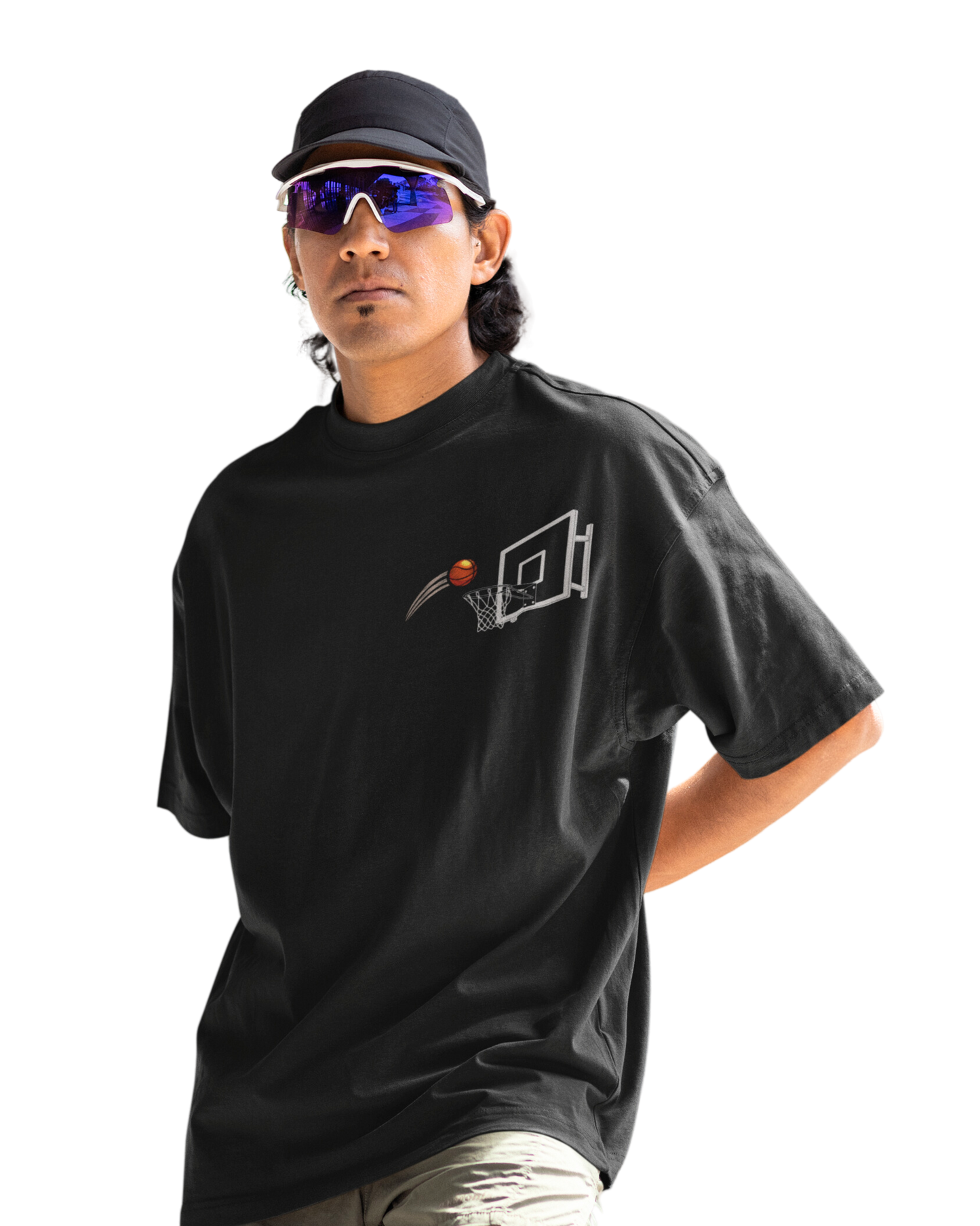 Hoop Shot | Vibeify Basketball Oversized T-Shirt - 100% Premium Cotton Relaxed Fit