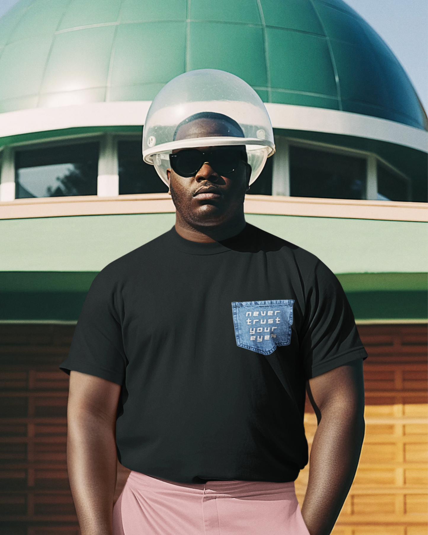 Fake Pocket Graphic Tee - "Never Trust Your Eyes" | 100% cotton premium regular T-Shirt