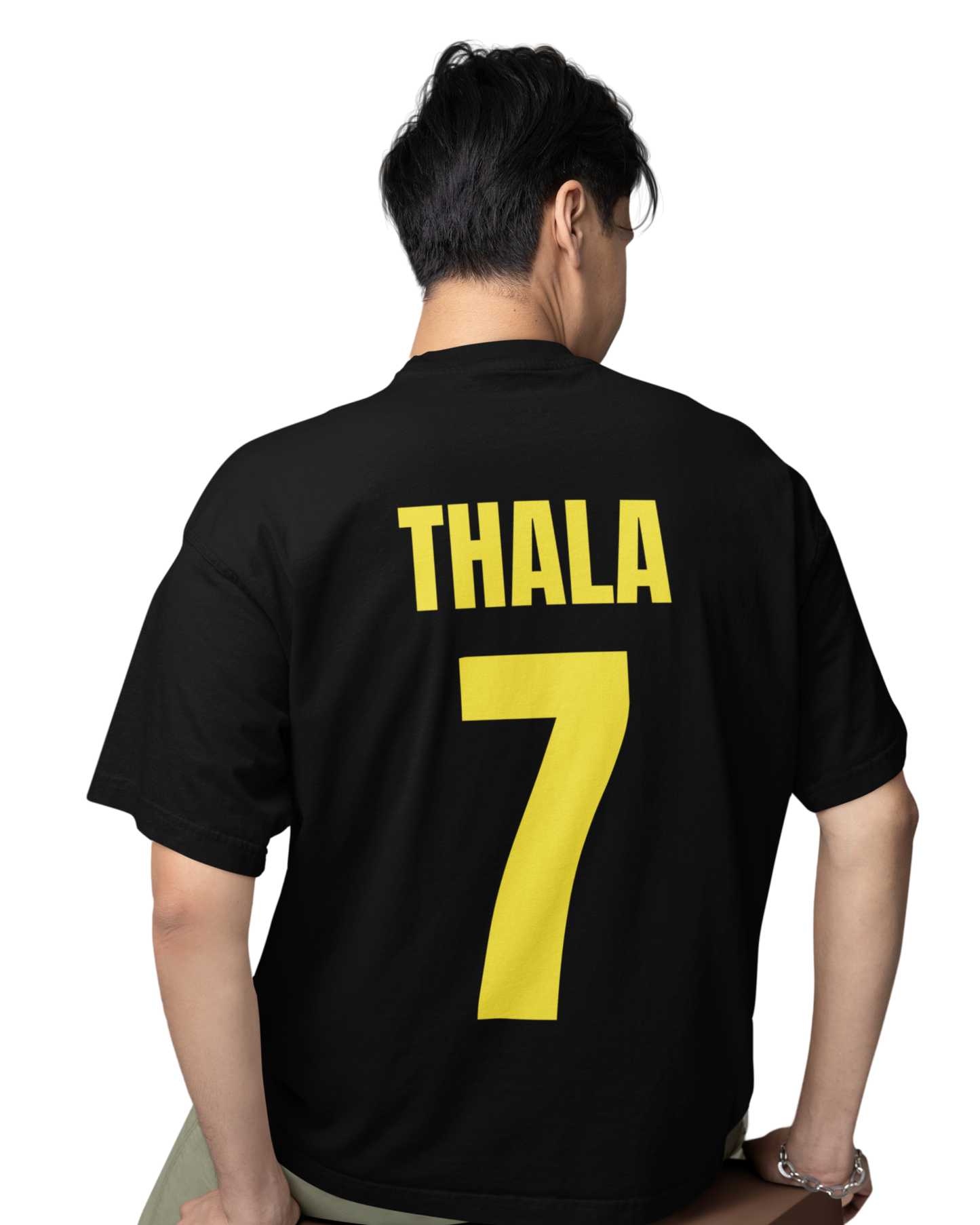 Thala Dhoni 7 Oversized Premium unisex T-Shirt – Black