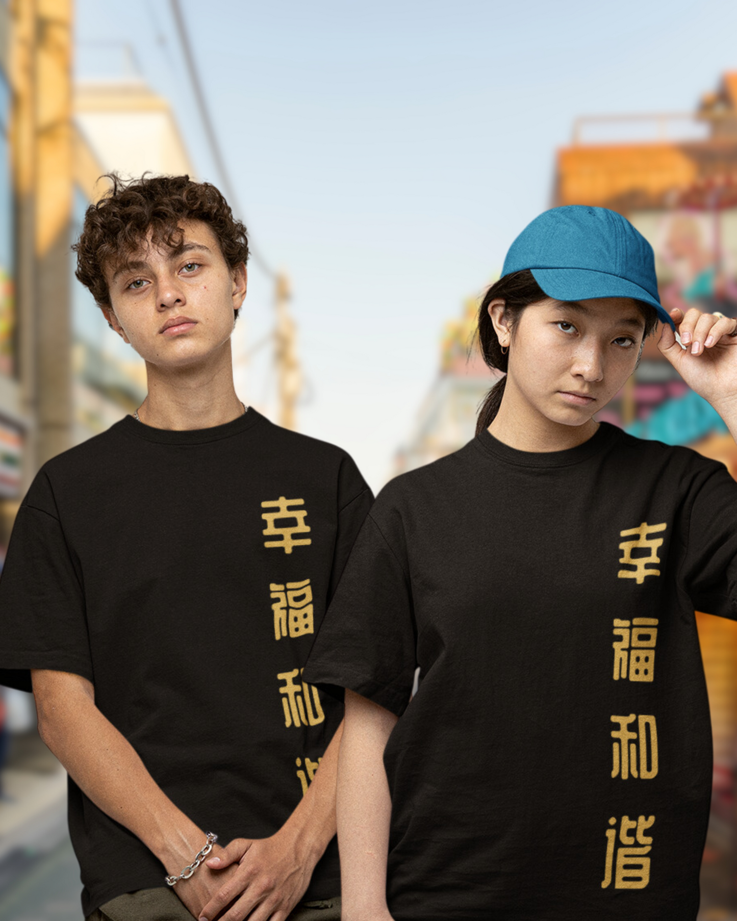 Japanese Happiness & Harmony |Vibeify Unisex Oversized T-Shirt - Soft 100% Cotton Relaxed Fit Tee