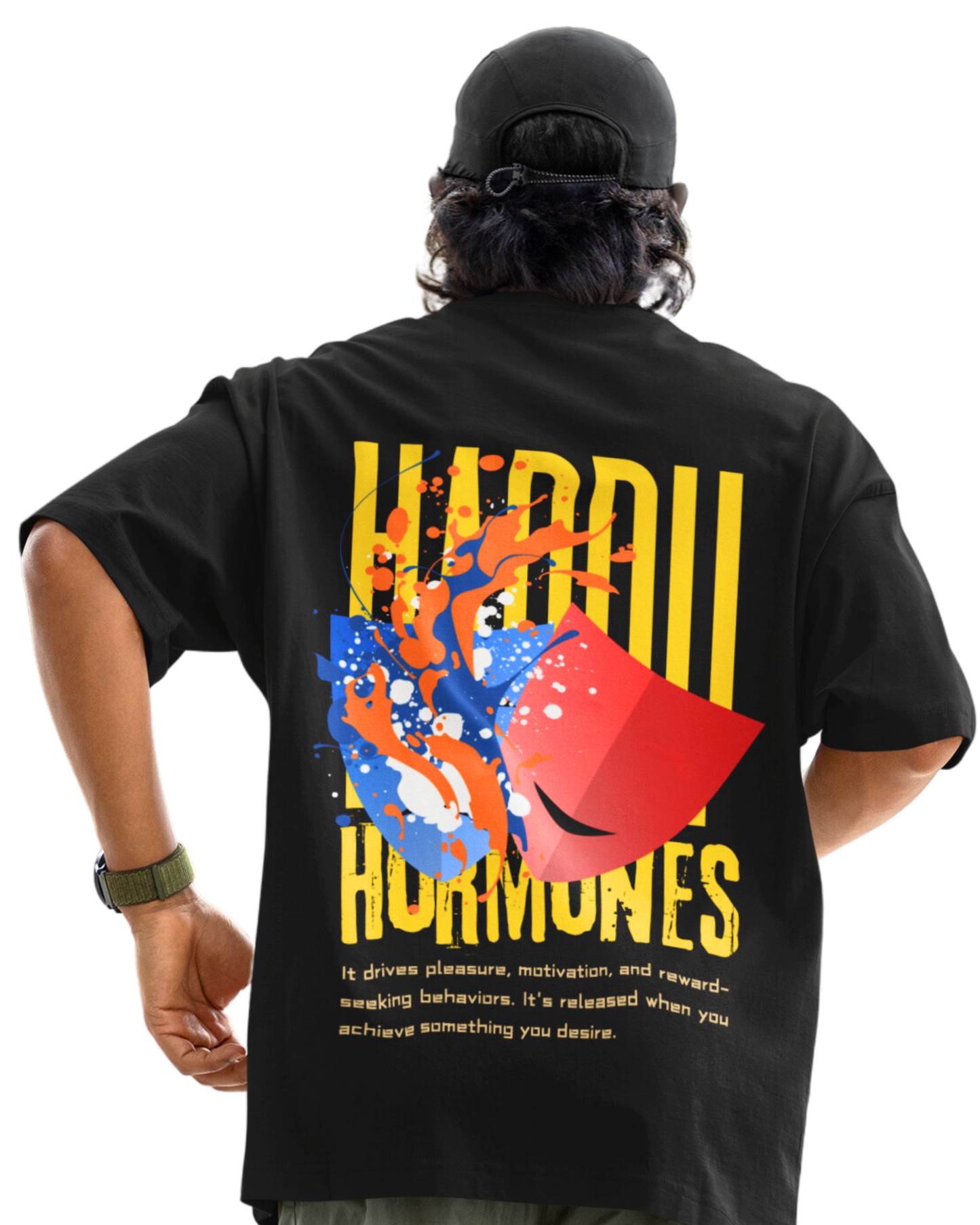 Happy Hormones | Vibeify Unisex Oversized T-Shirt - Soft 100% Cotton Relaxed Fit Tee