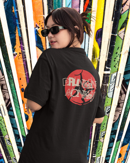 Drunken Monkey | Vibeify Unisex Oversized T-Shirt - Soft 100% Cotton Relaxed Fit Tee