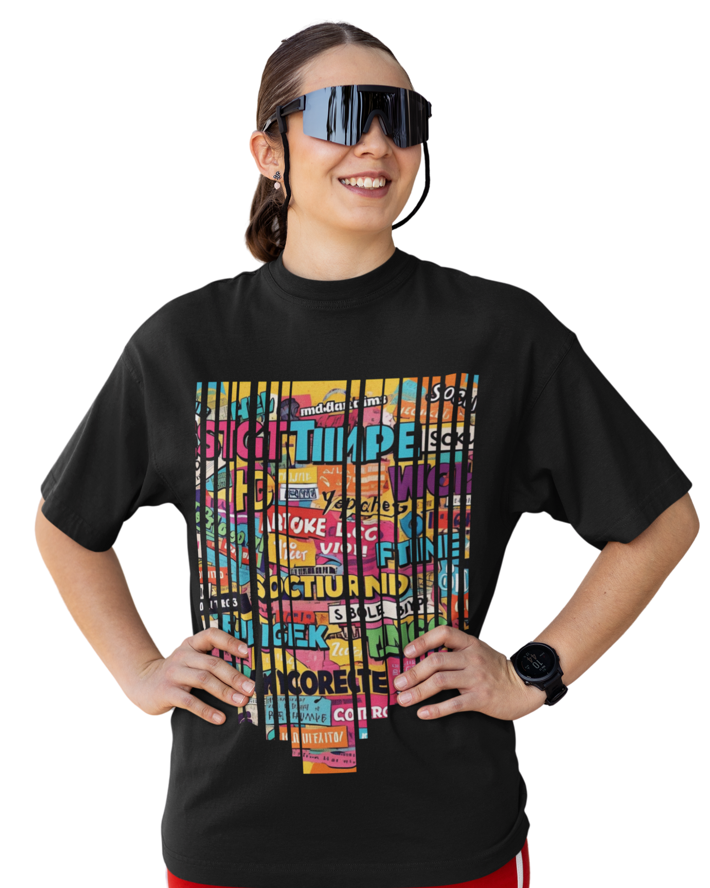 Gibberish Texts  | Vibeify Premium Oversized T-Shirt | Colourful Messages
