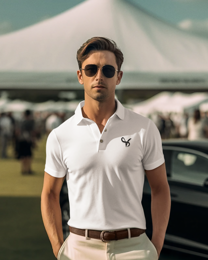 Vibeify Prestige Polo Luxe Edition | White | Soft 100% combed cotton regular fit
