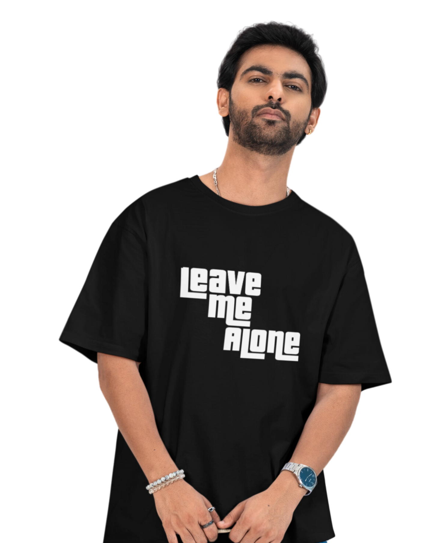 Premium Unisex Oversized T-Shirt – Leave Me Alone Statement GTA Edition