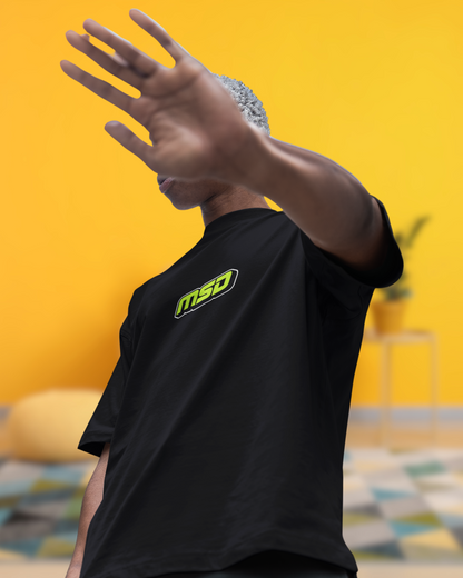 MSD Oversized Premium T-Shirt – Minimalist Dhoni Tribute Tee | Cricket Fan Wear