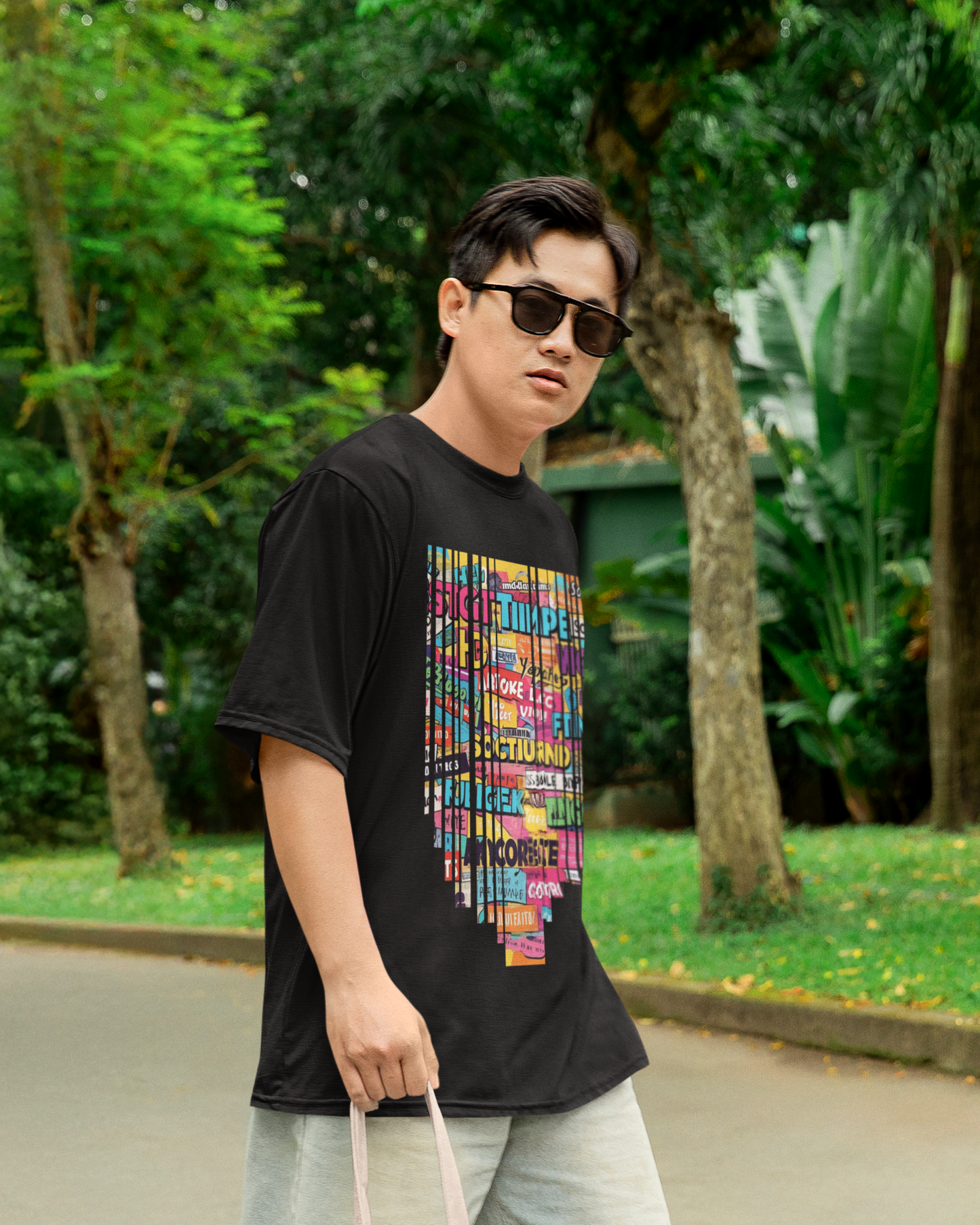Gibberish Texts  | Vibeify Premium Oversized T-Shirt | Colourful Messages