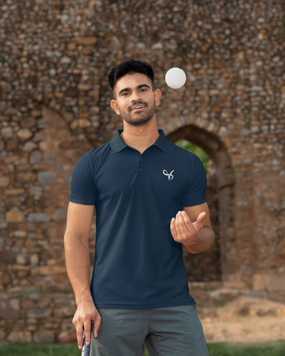 Vibeify Prestige Polo Luxe Edition | Navy Blue | Soft 100% combed cotton regular fit