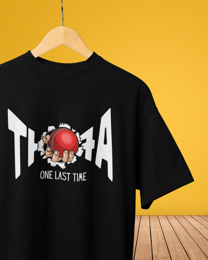 Thala Dhoni "One Last Time" Oversized Premium Unisex T-Shirt – Black