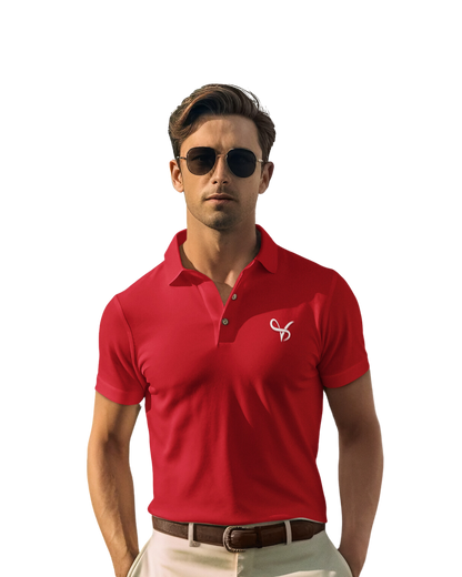 Vibeify Prestige Polo Luxe Edition | Red | Soft 100% combed cotton regular fit