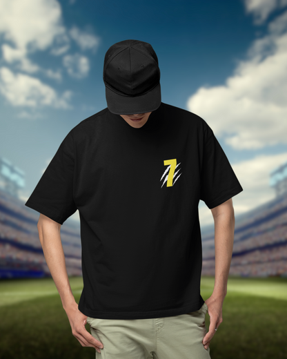 Thala Dhoni 7 Oversized Premium unisex T-Shirt – Black
