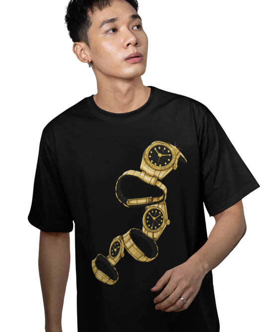 Coolie Thalaivar Gold Watches Graphic T-Shirt | Rajinikanth Movie Fan Tee | Vibeify® Official