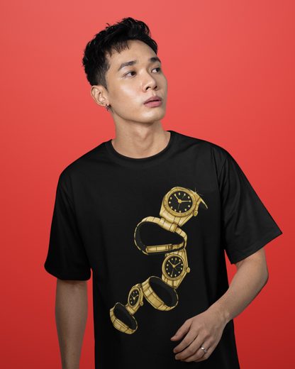 Coolie Thalaivar Gold Watches Graphic T-Shirt | Rajinikanth Movie Fan Tee | Vibeify® Official