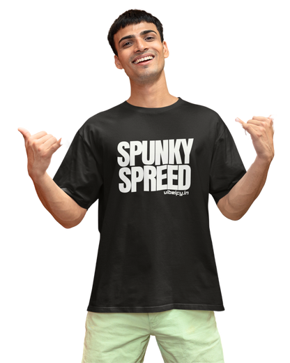 SPUNKY SPREED | Vibeify Unisex Oversized T-Shirt - Vibrant 100% Cotton Relaxed Fit Tee