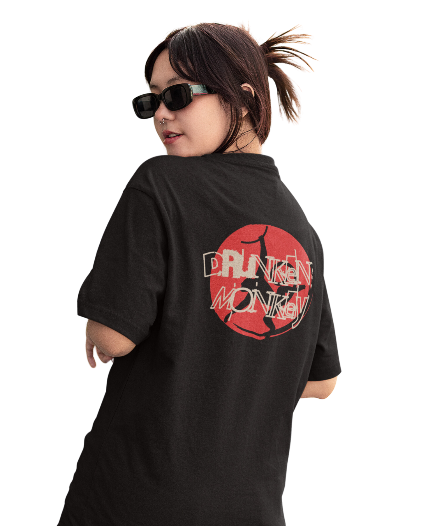 Drunken Monkey | Vibeify Unisex Oversized T-Shirt - Soft 100% Cotton Relaxed Fit Tee