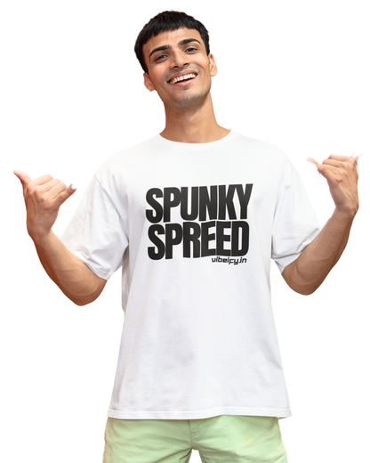 SPUNKY SPREED | Vibeify Unisex Oversized T-Shirt - Vibrant 100% Cotton Relaxed Fit Tee