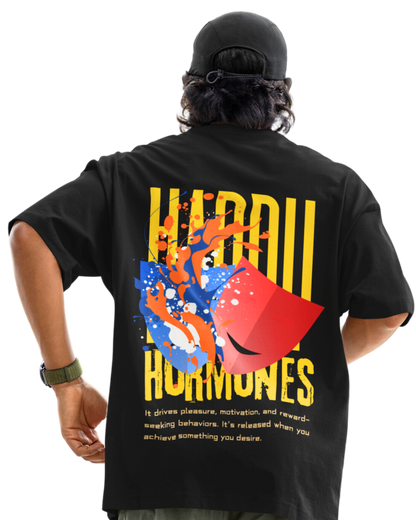 Happy Hormones | Vibeify Unisex Oversized T-Shirt - Soft 100% Cotton Relaxed Fit Tee